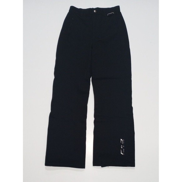 Fire and Ice Womens Sz Small Black Lined Ski Pants RN54198 Zip Pocket Nylon Snow - Picture 2 of 14